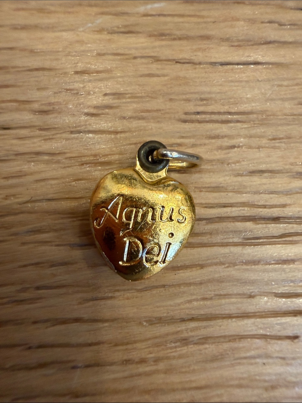 Agnus Dei Gold Heart Charm Pendant